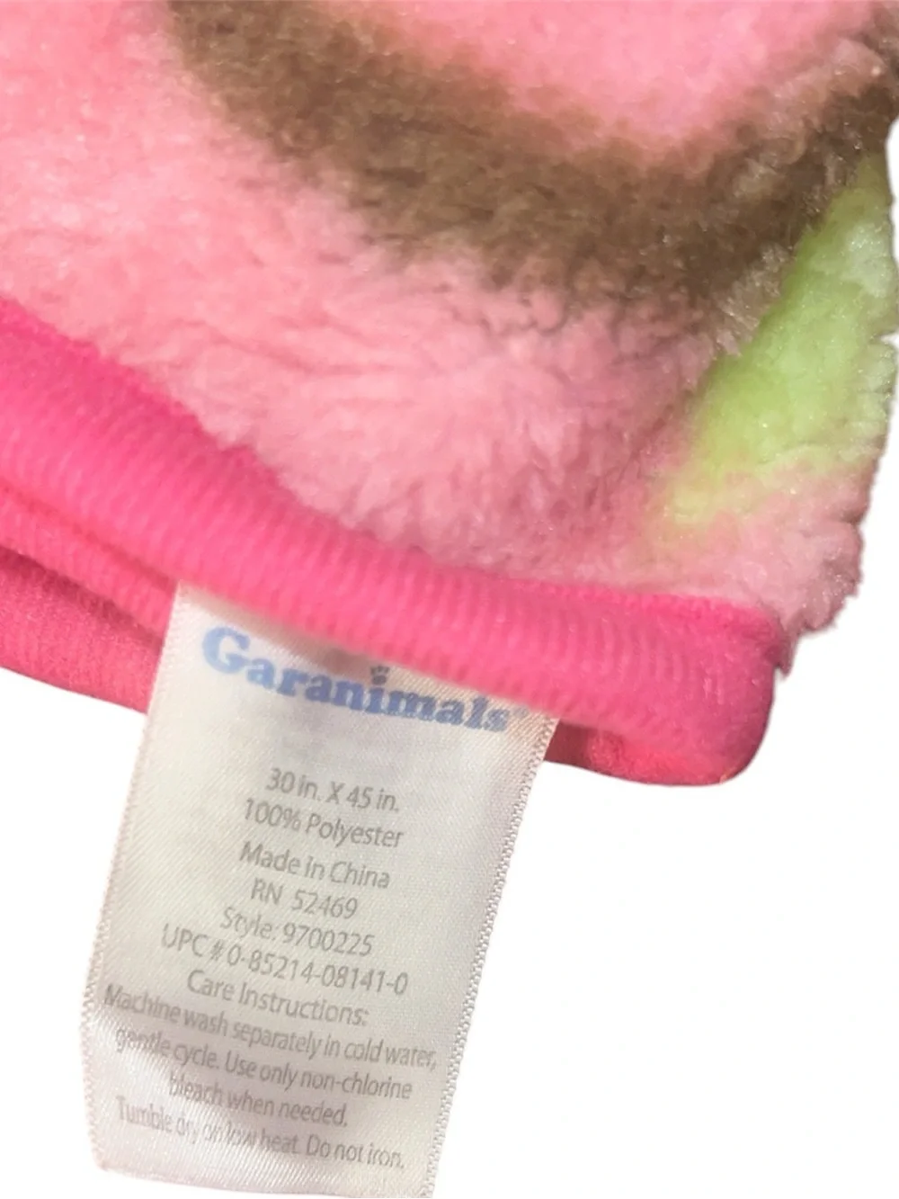 Garanimals Pink Jungle Safari Plush Baby Blanket